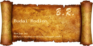 Budai Rodion névjegykártya